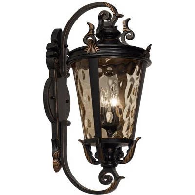 John Timberland Casa Marseille Rustic Outdoor Wall Light Fixture Veranda Bronze Ornate Scroll 36" Champagne Hammered Glass For Post Exterior Barn Deck 5 John Timberland Casa Marseille Rustic Outdoor Wall Light Fixture Veranda Bronze Ornate Scroll 36" Champagne Hammered Glass For Post Exterior Barn Deck - Image 3