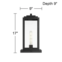 John Timberland Modern Outdoor Pier Mount Light Matte Black 17" Clear Glass Shade For Post Exterior Barn Deck House Porch Yard -John Timberland GUEST b8dc9d1c a742 4e4a bcaf 64633e04b578