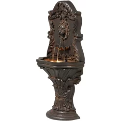 John Timberland Imperial Lion Acanthus Rustic Outdoor Floor Wall Water Fountain With LED Light 50" For Yard Garden Patio Home Deck Porch House Balcony -John Timberland GUEST b961cf7c 3f0f 40cb 9de8 7a71ae790230