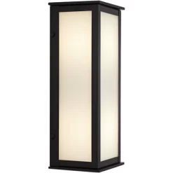 John Timberland Modern Outdoor Wall Light Fixtures Set Of 2 Black 12 3/4" Milky White Glass Panels For Post Exterior Barn Deck -John Timberland GUEST b9cbc6b9 0dfb 45e9 93ec b2a7b2370431