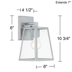 John Timberland Arrington Modern Outdoor Wall Light Fixture Silver Steel 10 3/4" Clear Glass For Post Exterior Barn Deck House Porch Yard Posts Patio -John Timberland GUEST ba51b3d5 f2f0 485b bb08 86ee6533350b