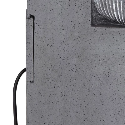 John Timberland Casava Modern 4-Bowl Cascading Outdoor Floor Water Fountain With LED Light 33" For Yard Garden Patio Home Deck Lawn Porch 8 John Timberland Casava Modern 4-Bowl Cascading Outdoor Floor Water Fountain With LED Light 33" For Yard Garden Patio Home Deck Lawn Porch - Image 6