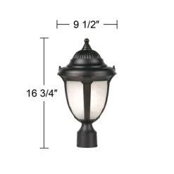 John Timberland Casa Sorrento Rustic Outdoor Post Light Pier Mount Fixture Black 16 3/4" Marbleized Glass For Exterior Barn Deck House Porch Yard Home -John Timberland GUEST bc250332 0d56 4ae3 9bc3 9d522513d415