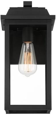 John Timberland Eastcrest Modern Outdoor Wall Light Fixtures Set Of 2 Textured Black Metal 15 1/4" Clear Glass For Post Exterior Barn Deck 4 John Timberland Eastcrest Modern Outdoor Wall Light Fixtures Set Of 2 Textured Black Metal 15 1/4" Clear Glass For Post Exterior Barn Deck - Image 2