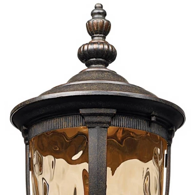 John Timberland Outdoor Post Light Fixture LED Veranda Bronze 37" Clear Hammered Glass For Exterior House Porch Patio Garden Yard 4 John Timberland Outdoor Post Light Fixture LED Veranda Bronze 37" Clear Hammered Glass For Exterior House Porch Patio Garden Yard - Image 2