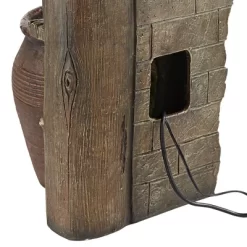 John Timberland Four Pot Rustic Cascading Outdoor Floor Water Fountain With LED Light 39 1/4" For Yard Garden Patio Deck Porch House Exterior -John Timberland GUEST c103e67b 01d5 414e 8602 fbc4fd4a7ca1