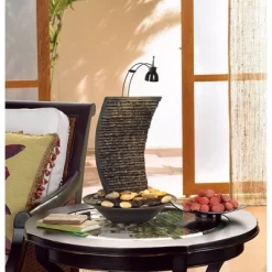 John Timberland Water Ripple Japanese Zen Waterfall Ripple Indoor Tabletop Fountain With Light 17 1/4" For Table Office Desk Home Bedroom Living Room -John Timberland GUEST c14a8161 9d69 431a 8339 b7401443e4af