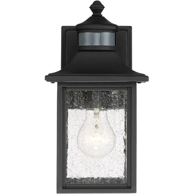 John Timberland Moray Bay Mission Outdoor Wall Light Fixture Black Motion Sensor Dusk To Dawn 11 1/2" Seedy Glass For Post Exterior Barn Deck House 6 John Timberland Moray Bay Mission Outdoor Wall Light Fixture Black Motion Sensor Dusk To Dawn 11 1/2" Seedy Glass For Post Exterior Barn Deck House - Image 4