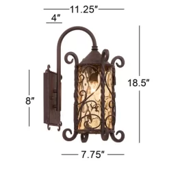 John Timberland Casa Seville Vintage Rustic Outdoor Wall Light Fixture Dark Walnut Scroll 18 1/2" Champagne Hammered Glass For Post Exterior Barn Deck 14 John Timberland Casa Seville Vintage Rustic Outdoor Wall Light Fixture Dark Walnut Scroll 18 1/2" Champagne Hammered Glass For Post Exterior Barn Deck -John Timberland GUEST c2d5f5d2 d929 4a53 b8e3 071066c4a110