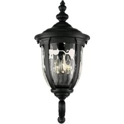 John Timberland Bellagio Vintage Rustic Outdoor Wall Light Fixture Textured Black Upbridge 21" Clear Hammered Glass For Post Exterior Barn Deck House -John Timberland GUEST c396bd71 0081 4fd0 9cb0 3807c39b3e5f