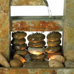 John Timberland Zigzag Zen Modern Cascading Indoor Tabletop Water Fountain With Light 17 1/4" For Table Office Desk Home Bedroom House Living Room -John Timberland GUEST c44c6ffb 83a6 4b77 bc8a ac026f868f0d