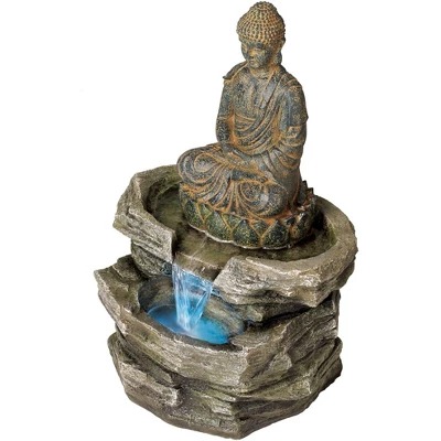 John Timberland Rustic Zen Buddha Outdoor Floor Water Fountain With Light LED 21" High Sitting For Yard Garden Patio Deck Home 7 John Timberland Rustic Zen Buddha Outdoor Floor Water Fountain With Light LED 21" High Sitting For Yard Garden Patio Deck Home - Image 5