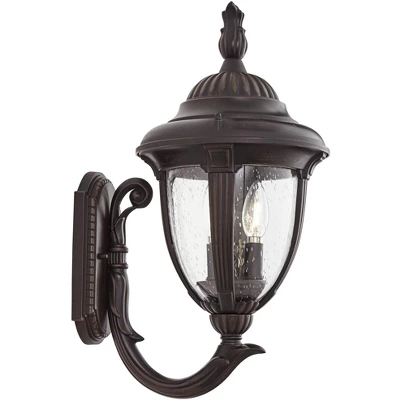 John Timberland Casa Sierra Rustic Vintage Outdoor Wall Light Fixture Bronze Upbridge 19 1/8" Clear Seedy Glass For Post Exterior Barn Deck House Yard 7 John Timberland Casa Sierra Rustic Vintage Outdoor Wall Light Fixture Bronze Upbridge 19 1/8" Clear Seedy Glass For Post Exterior Barn Deck House Yard - Image 5