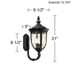 John Timberland Bellagio Vintage Rustic Outdoor Wall Light Fixture Veranda Bronze Upbridge 21" Hammered Glass Sconce For Post Exterior Barn Deck House -John Timberland GUEST c5ef818d ea37 43ac add7 93560b09b33b