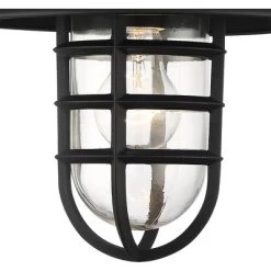 John Timberland Marlowe Rustic Industrial Farmhouse Outdoor Wall Light Fixture Black Hooded Cage 13" Clear Glass For Post Exterior Barn Deck House -John Timberland GUEST c6eaa9a6 67ec 4b8f b68f 3ce5030cd4f7