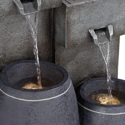 John Timberland Mendit Rustic Cascading 2-Jar Outdoor Wall Floor Water Fountain With LED Light 29" For Yard Garden Patio Home Deck Lawn -John Timberland GUEST c7415e8d 0611 4811 ac8a db4d50451244