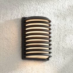 John Timberland Modern Industrial Outdoor Wall Light Fixture Black Grid 10" Frosted Glass For Post Exterior Barn Deck House Porch Yard Posts Patio -John Timberland GUEST c7e5cc23 f3e2 4a0a 8d2d 2bd18c4ef5e5