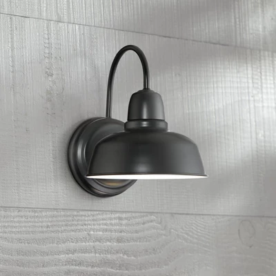 John Timberland Urban Barn Rustic Industrial Farmhouse Outdoor Wall Light Fixtures Set Of 2 Black Gooseneck Arm 11 1/4" For Post Exterior Barn Deck 10 John Timberland Urban Barn Rustic Industrial Farmhouse Outdoor Wall Light Fixtures Set Of 2 Black Gooseneck Arm 11 1/4" For Post Exterior Barn Deck - Image 8