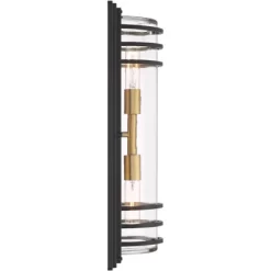 John Timberland Habitat Modern Outdoor Wall Light Fixture Black Brass Metal 21" Clear Glass For Post Exterior Barn Deck House Porch Yard Posts Patio -John Timberland GUEST ca022d7b 0a31 47f0 89fb ee8cd5e867ee
