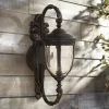 John Timberland Bellagio Vintage Rustic Outdoor Wall Light Fixture Veranda Bronze 26" Amber Hammered Glass For Post Exterior Barn Deck House Porch