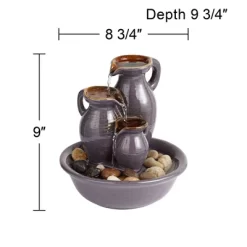 John Timberland Triple Jug Rustic Zen Cascading Indoor Tabletop Water Fountain 9" For Table Office Desk Home Bedroom House Living Room Relaxation 10 John Timberland Triple Jug Rustic Zen Cascading Indoor Tabletop Water Fountain 9" For Table Office Desk Home Bedroom House Living Room Relaxation -John Timberland GUEST cb27571d 61aa 45e5 9670 b24ddb20337e