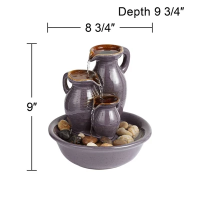 John Timberland Triple Jug Rustic Zen Cascading Indoor Tabletop Water Fountain 9" For Table Office Desk Home Bedroom House Living Room Relaxation 6 John Timberland Triple Jug Rustic Zen Cascading Indoor Tabletop Water Fountain 9" For Table Office Desk Home Bedroom House Living Room Relaxation - Image 4