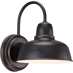 John Timberland Urban Barn Rustic Industrial Farmhouse Outdoor Wall Light Fixtures Set Of 2 Oil Rubbed Bronze Gooseneck Arm 11 1/4" For Post Exterior -John Timberland GUEST cb4a31eb 26b7 4bd2 a88b 6ac4a84dc956