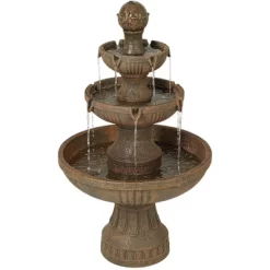 John Timberland Ravenna Rustic 3 Tier Weathered Stone Cascading Outdoor Floor Water Fountain 43" For Yard Garden Patio Home Deck Porch House Exterior -John Timberland GUEST cc2f4a0e 86ef 4689 ab1f 2c6ab9236e9d