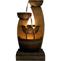 John Timberland Outdoor Floor Water Fountain Four Bowl Cascading Waterfall 41" Tall For Yard Garden Lawn -John Timberland GUEST cc9e0052 c9cd 4b66 9301 e3e2aafdf94d