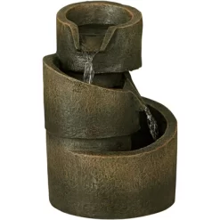 John Timberland Rustic Modern Zen Indoor Tabletop Water Fountain 9 3/4" High Cascading Table Desk Office Home Bedroom Relaxation -John Timberland GUEST ccaded57 9961 4fdc b1c2 b983b127fe32