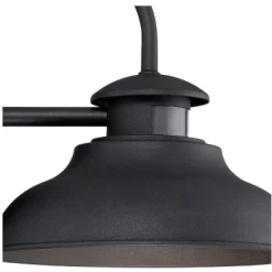 John Timberland Midland Industrial Outdoor Wall Light Fixture Black Motion Sensor Dusk To Dawn 9" For Post Exterior Barn Deck House Porch Yard Patio -John Timberland GUEST cf115619 5f47 4dc8 9e29 54151a3c5f06