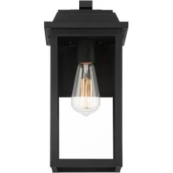 John Timberland Eastcrest Modern Outdoor Wall Light Fixture Textured Black 15 1/4" Clear Glass Panels For Post Exterior Barn Deck House Porch Yard -John Timberland GUEST cfb64f82 8127 4441 9e0d 31e411b8153d