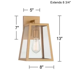 John Timberland Arrington Modern Outdoor Wall Light Fixture Soft Gold Metal 13" Clear Glass For Post Exterior Barn Deck House Porch Yard Posts Patio -John Timberland GUEST d00c3af2 bc48 4d24 acea 56ae47372439