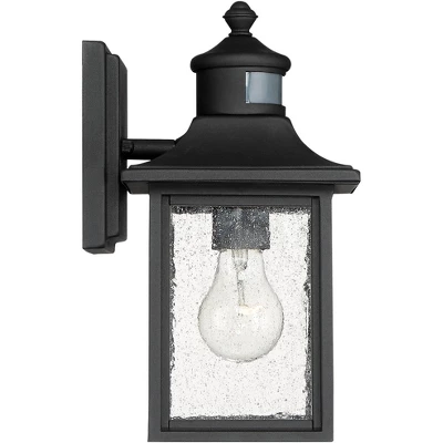 John Timberland Moray Bay Mission Outdoor Wall Light Fixture Black Motion Sensor Dusk To Dawn 11 1/2" Seedy Glass For Post Exterior Barn Deck House 8 John Timberland Moray Bay Mission Outdoor Wall Light Fixture Black Motion Sensor Dusk To Dawn 11 1/2" Seedy Glass For Post Exterior Barn Deck House - Image 6