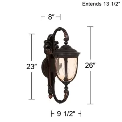 John Timberland Bellagio Vintage Rustic Outdoor Wall Light Fixture Veranda Bronze 26" Amber Hammered Glass For Post Exterior Barn Deck House Porch -John Timberland GUEST d0f2f046 ed37 42e5 b4d4 40a2cd51fd7f