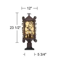 John Timberland Casa Seville Rustic Vintage Outdoor Pier Mount Light Dark Walnut 23 1/2" Hammered Champagne Glass For Post Exterior Barn Deck -John Timberland GUEST d1a63997 17f8 4876 ae1d 74ce53370312