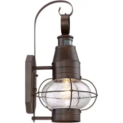 John Timberland Galt Rustic Outdoor Wall Light Fixture Oil Rubbed Bronze Motion Sensor Dusk To Dawn 19 3/4" Clear Seedy Glass For Post Exterior Barn -John Timberland GUEST d20968a1 1073 4bf0 a20b 94c95e1393d6