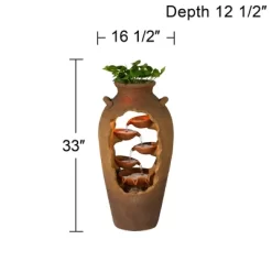 John Timberland Cascade Rustic Asian Planter Urn Outdoor Floor Water Fountain With LED Light 33" For Yard Garden Patio Home Deck Porch Exterior House 13 John Timberland Cascade Rustic Asian Planter Urn Outdoor Floor Water Fountain With LED Light 33" For Yard Garden Patio Home Deck Porch Exterior House -John Timberland GUEST d22c8dee 4a61 4503 b005 cb5b0dd1f8b6
