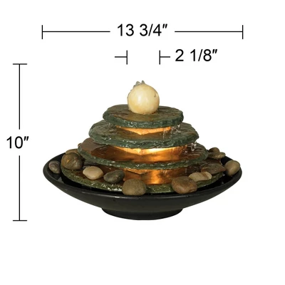 John Timberland Pyramid Rustic Zen 4 Tier Pyramid Indoor Tabletop Water Fountain With Light 10" For Table Office Desk Bedroom Living Room Relaxation 7 John Timberland Pyramid Rustic Zen 4 Tier Pyramid Indoor Tabletop Water Fountain With Light 10" For Table Office Desk Bedroom Living Room Relaxation - Image 5