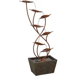 John Timberland Ashton Curved Leaves Modern Cascading Outdoor Floor Water Fountain 41" For Yard Garden Patio Home Deck Porch House Exterior Balcony -John Timberland GUEST d42b7dfe ed0a 4bcc 8624 06ef3f8c1b80