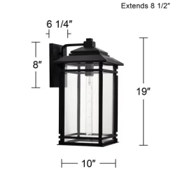 John Timberland North House Mission Outdoor Wall Light Fixture Matte Black Metal 19" Clear Glass For Post Exterior Barn Deck House Porch Yard Patio -John Timberland GUEST d4656e24 0dd7 429b 95e3 2552b08d9fc2