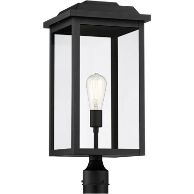 John Timberland Eastcrest Modern Outdoor Post Light Textured Black 22 1/2" Clear Glass Panels For Exterior Barn Deck House Porch Yard Patio Outside 4 John Timberland Eastcrest Modern Outdoor Post Light Textured Black 22 1/2" Clear Glass Panels For Exterior Barn Deck House Porch Yard Patio Outside - Image 2