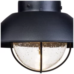 John Timberland Industrial Outdoor Wall Light Fixtures Set Of 2 Black Metal LED 8" Seedy Glass For Exterior Barn Deck House Porch -John Timberland GUEST d4ae4681 3aeb 414b 819e 91888a6bfc13