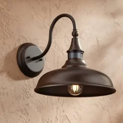 John Timberland Gough Rustic Farmhouse Outdoor Barn Light Fixtures Set Of 2 Bronze Dusk To Dawn Motion Sensor Dark Sky 12 1/2" For Post Exterior Deck -John Timberland GUEST d5b43a54 e021 4374 9b02 a772df0e1858