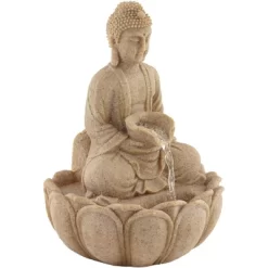 John Timberland Calm Buddha Zen Outdoor Water Fountain With LED Light 14" For Yard Garden Patio Deck Porch House Exterior Balcony Meditation -John Timberland GUEST d5e1777a a124 457b b7cd bd28a8b12c98