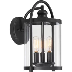 John Timberland Avani Modern Outdoor Wall Light Fixture Black Lantern 13" Clear Cylinder Glass For Post Exterior Barn Deck House Porch Yard Patio Home -John Timberland GUEST d92e3d80 2949 46b9 83a4 550360fb297e