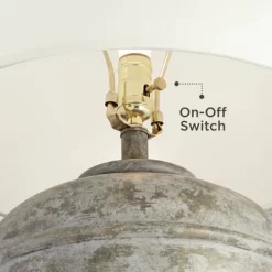 John Timberland Otero Rustic Table Lamp Southwest 27" Tall Faux Mottled Stone Cream Linen Drum Shade For Bedroom Living Room Bedside Nightstand Kids -John Timberland GUEST d94c3653 c2e8 4c91 b649 a1c0c36099df