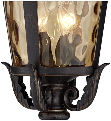 John Timberland Casa Marseille Vintage Outdoor Post Light Veranda Bronze With Pier Adaptor 28" Champagne Glass For Exterior Barn Deck House Porch Yard 4 John Timberland Casa Marseille Vintage Outdoor Post Light Veranda Bronze With Pier Adaptor 28" Champagne Glass For Exterior Barn Deck House Porch Yard - Image 2