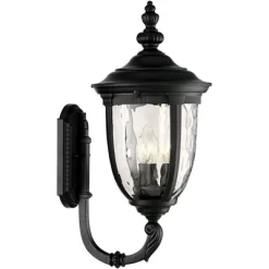 John Timberland Bellagio Vintage Rustic Outdoor Wall Light Fixture Textured Black Upbridge 21" Clear Hammered Glass For Post Exterior Barn Deck House -John Timberland GUEST dbd6a98d dc71 47a6 b751 a143f26f46dd
