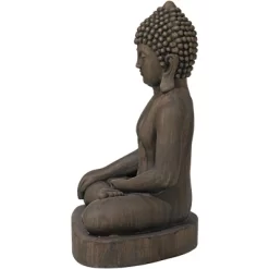 John Timberland Sitting Buddha Statue Sculpture Zen Decor Outdoor Garden Front Porch Patio Yard Outside Dark Sandstone Faux Stone Finish 29 1/2" High -John Timberland GUEST ddcf9140 e82c 4c3e b1c9 f9a103c24809